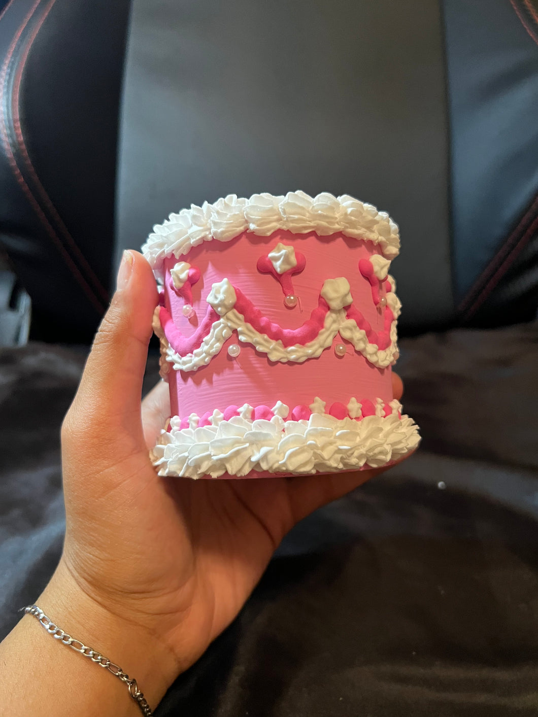 pink velvet cake planter.