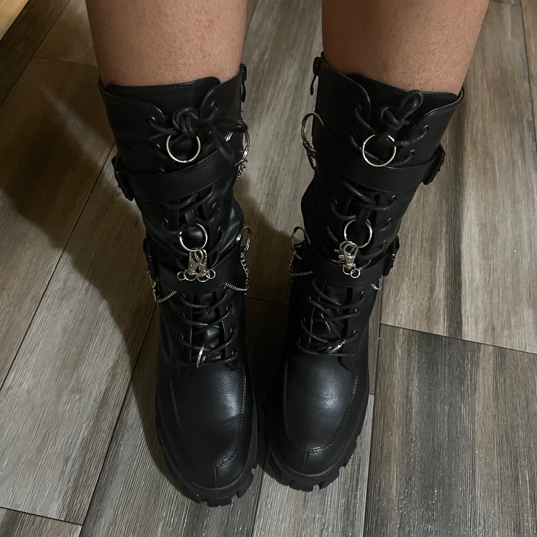 chain boots.