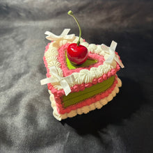 Load image into Gallery viewer, strawberry matcha faux cake storage.
